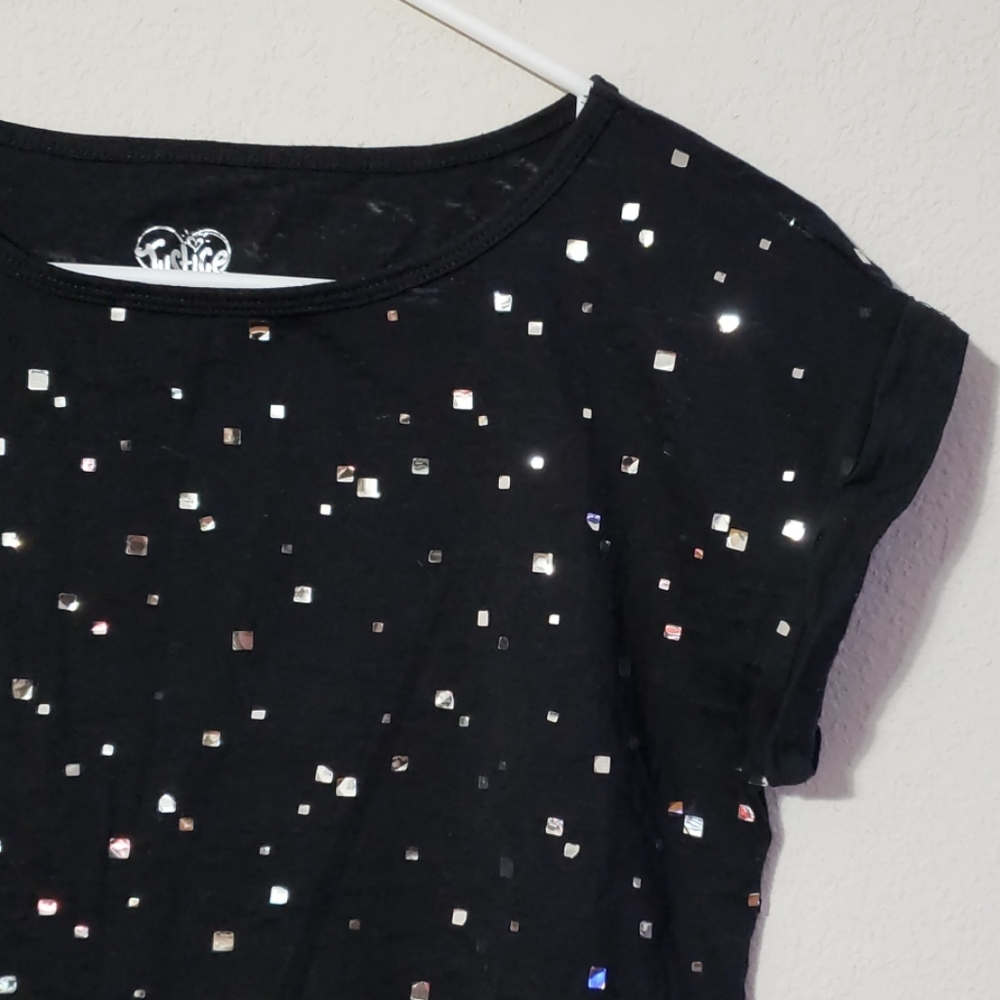 Justice short sleeve black with mirror detail